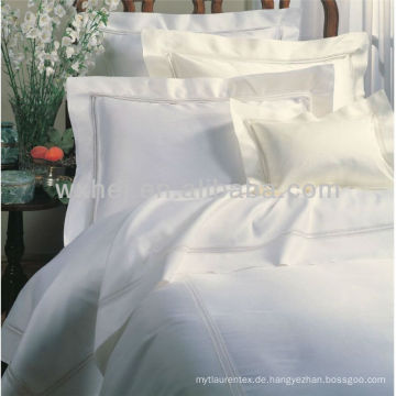 HOHE EBENE 100% BAUMWOLLE WHITE BED BLATT SET MIT STICKEREI